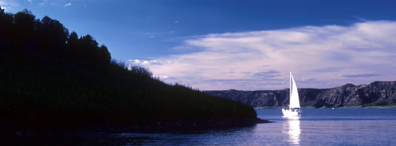 Navajo Lake Spring Boat Sailing Colorado