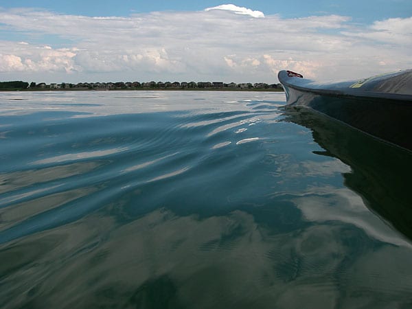 paddling Boyd Lake in northern Colorado