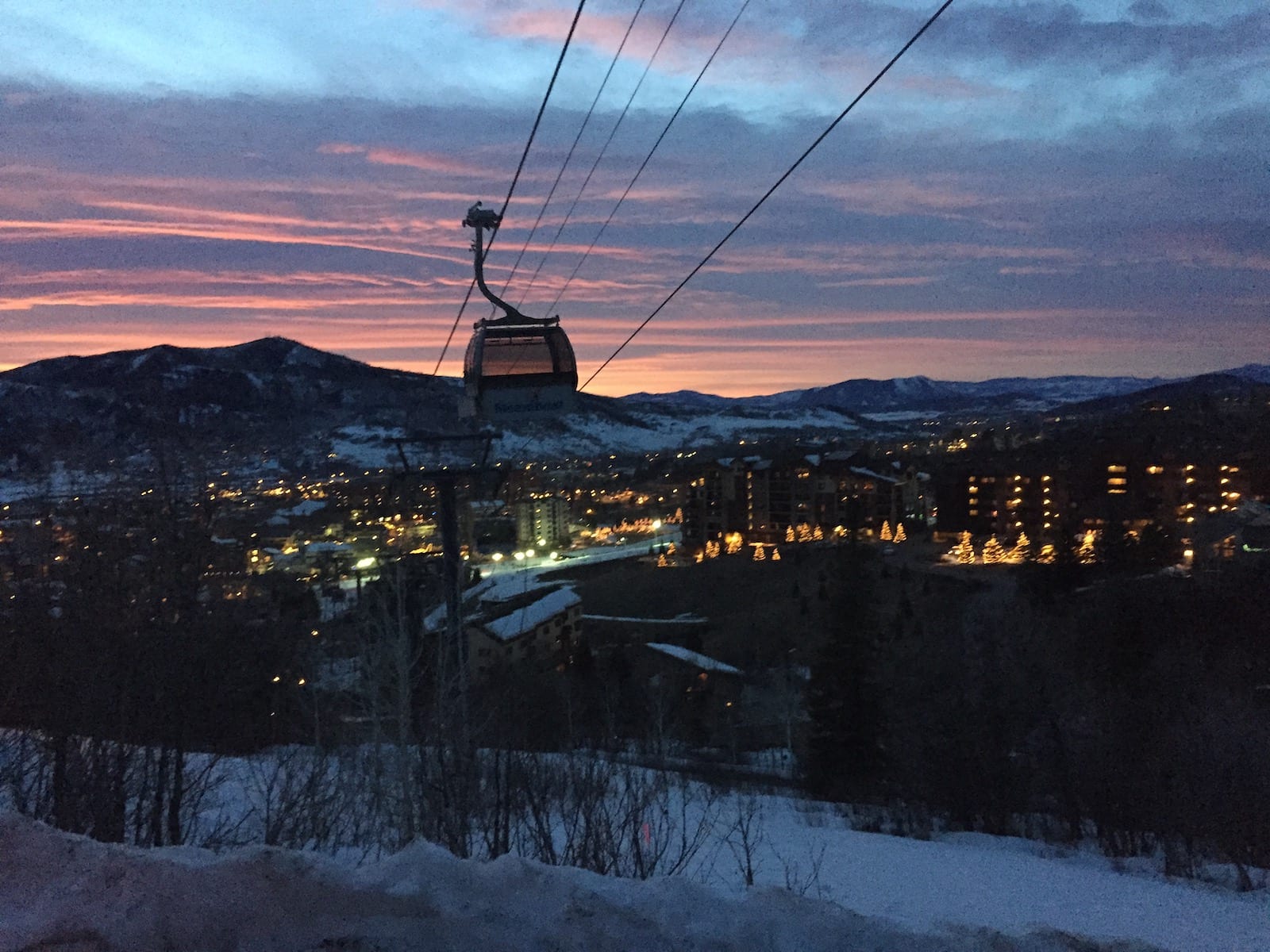 Steamboat Springs Gondola Sunset Mountain Village