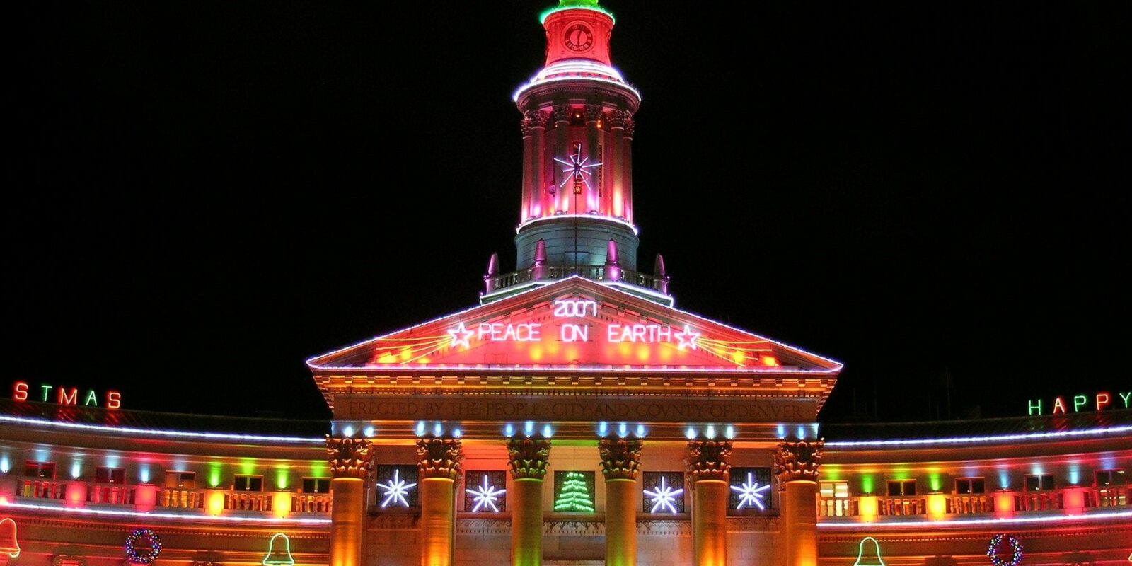 image of denver civic center at christmas