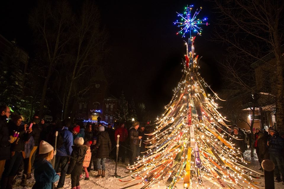 gambar pohon natal ski