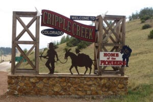 Cripple Creek CO Welcome Sign