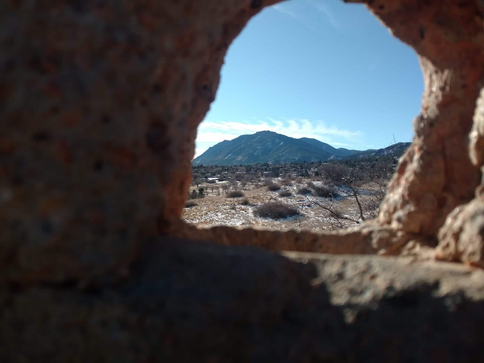 Looking Through Arch at Bear Creek Regional Park at Cheyenne Mountain Colorado Springs