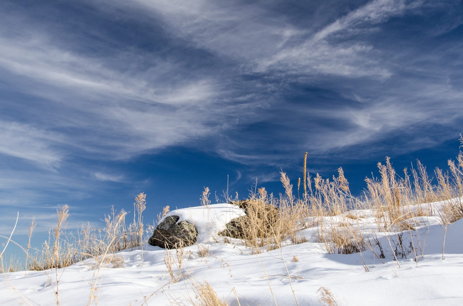 Cheyenne Mountain State Park Snowy Hillside Clouds Colorado Springs