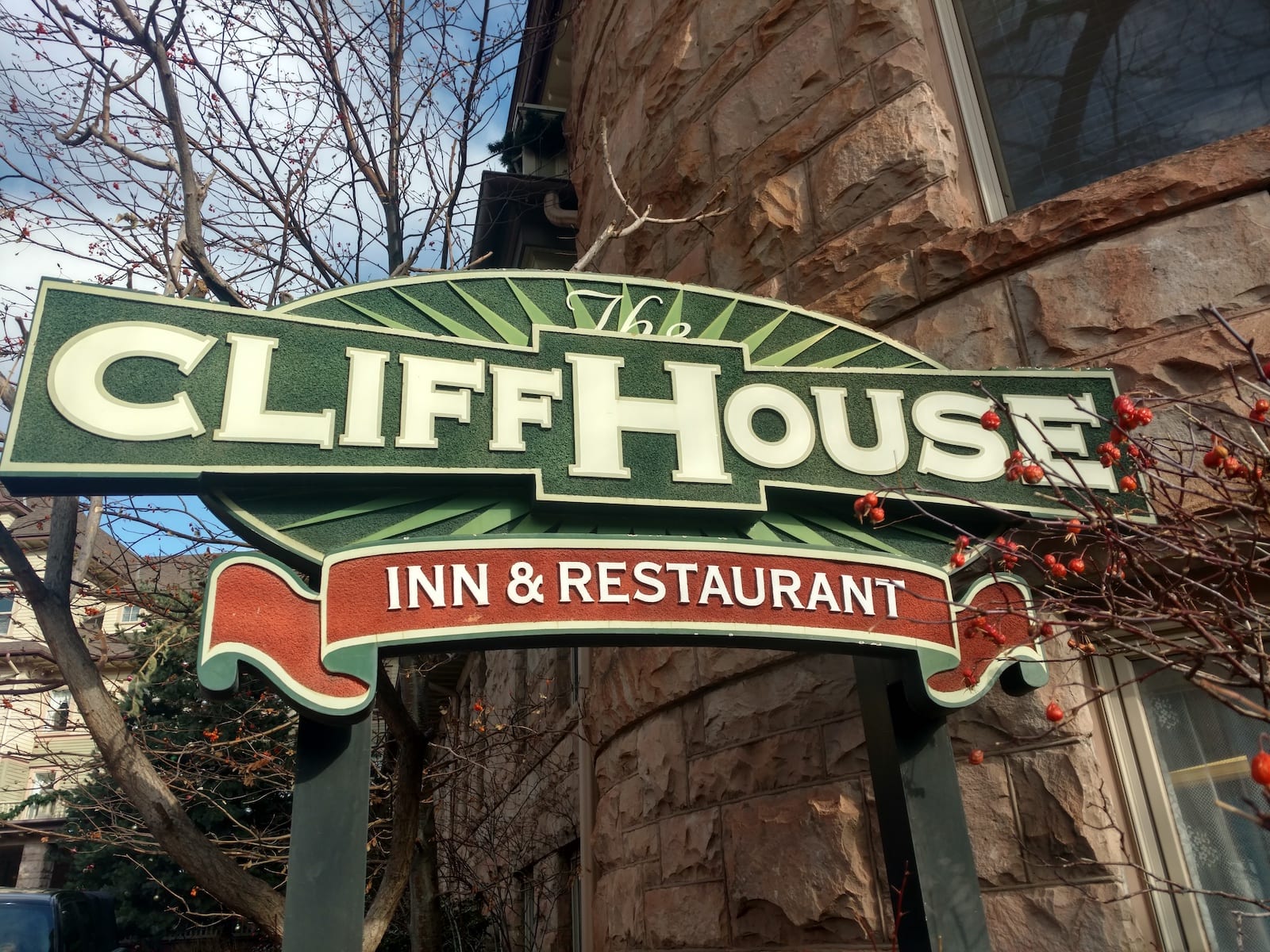 Cliff House Inn and Restaurant Sign Colorado Springs Fine Dining