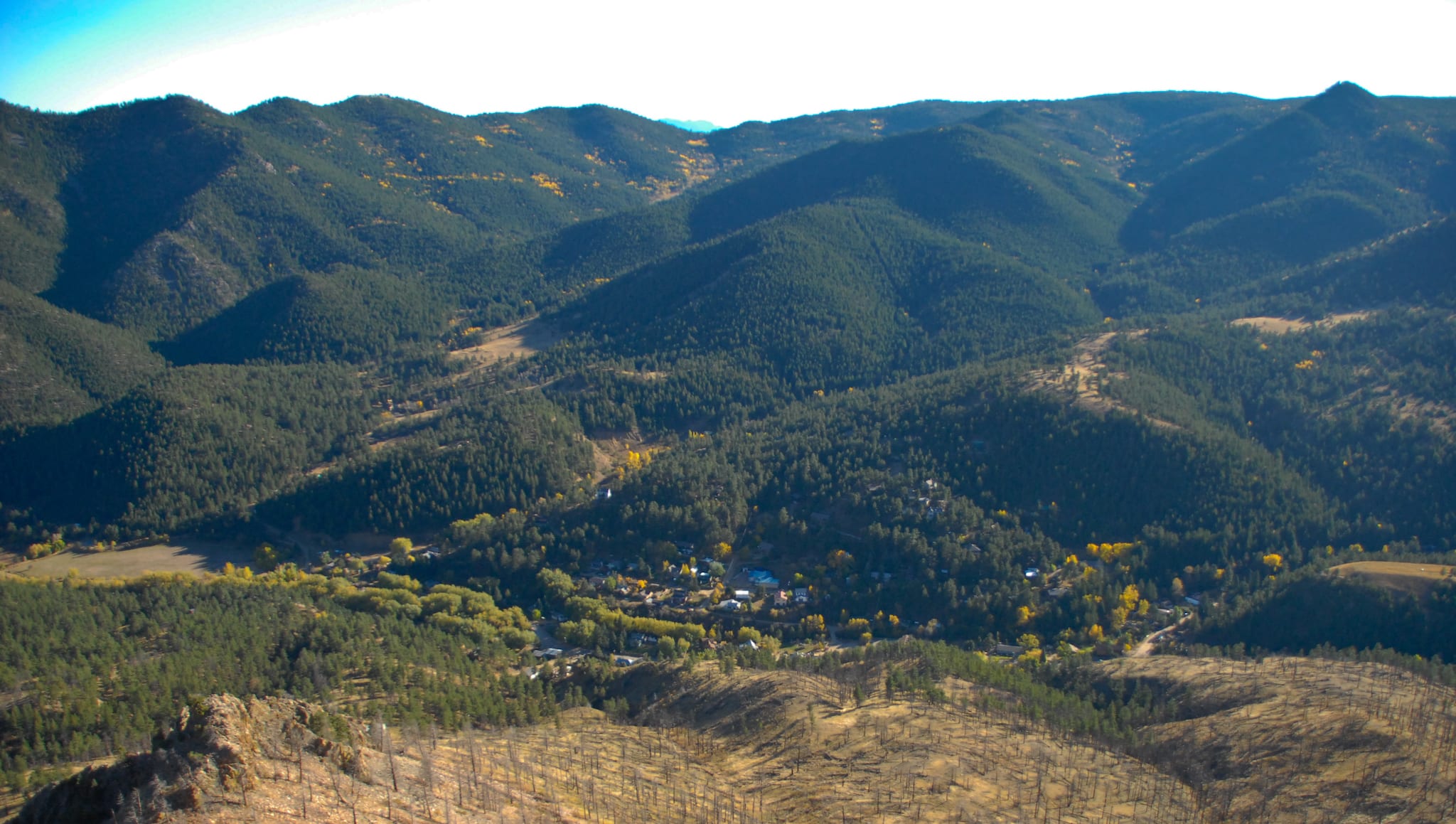 Jamestown Colorado Aerial View Mountains