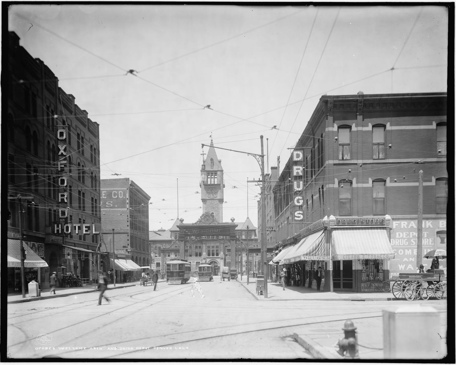 Welcome Arch and Union Depot Denver CO 1908