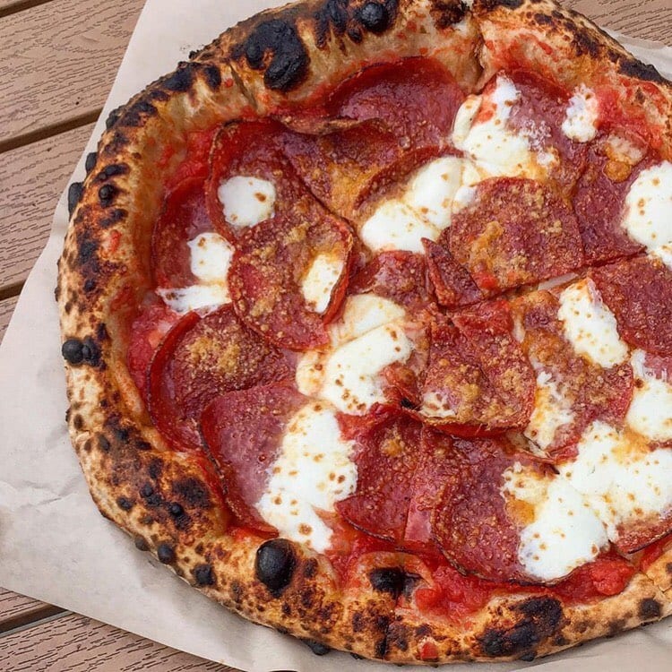 image of pizza from cart-driver denver colorado