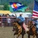 USA and Colorado Flags Pagosa Springs Rodeo