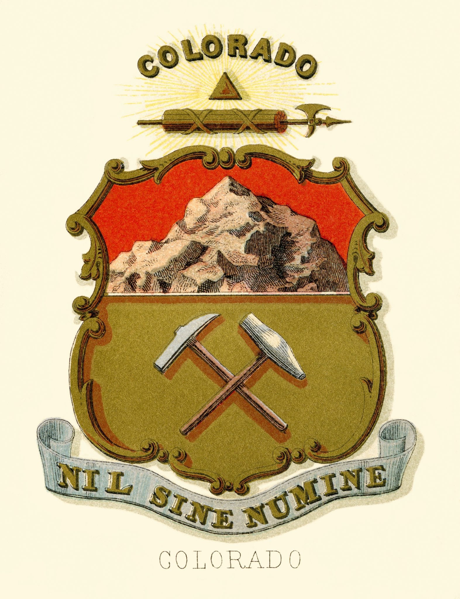 Colorado Historical Coat Of Arms Illustrated 1876