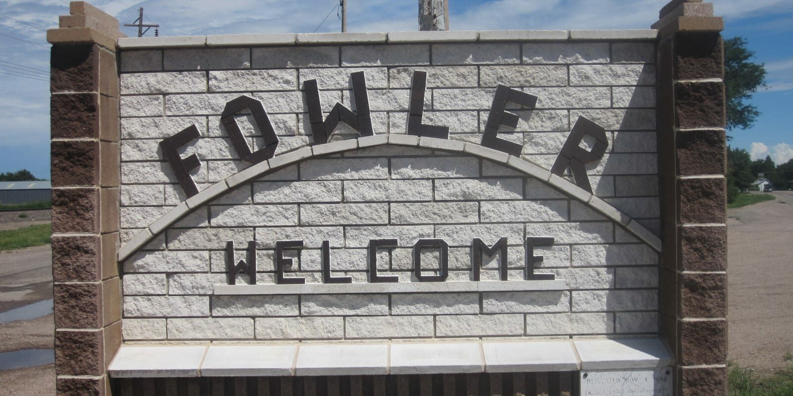 Fowler Colorado Welcome Sign