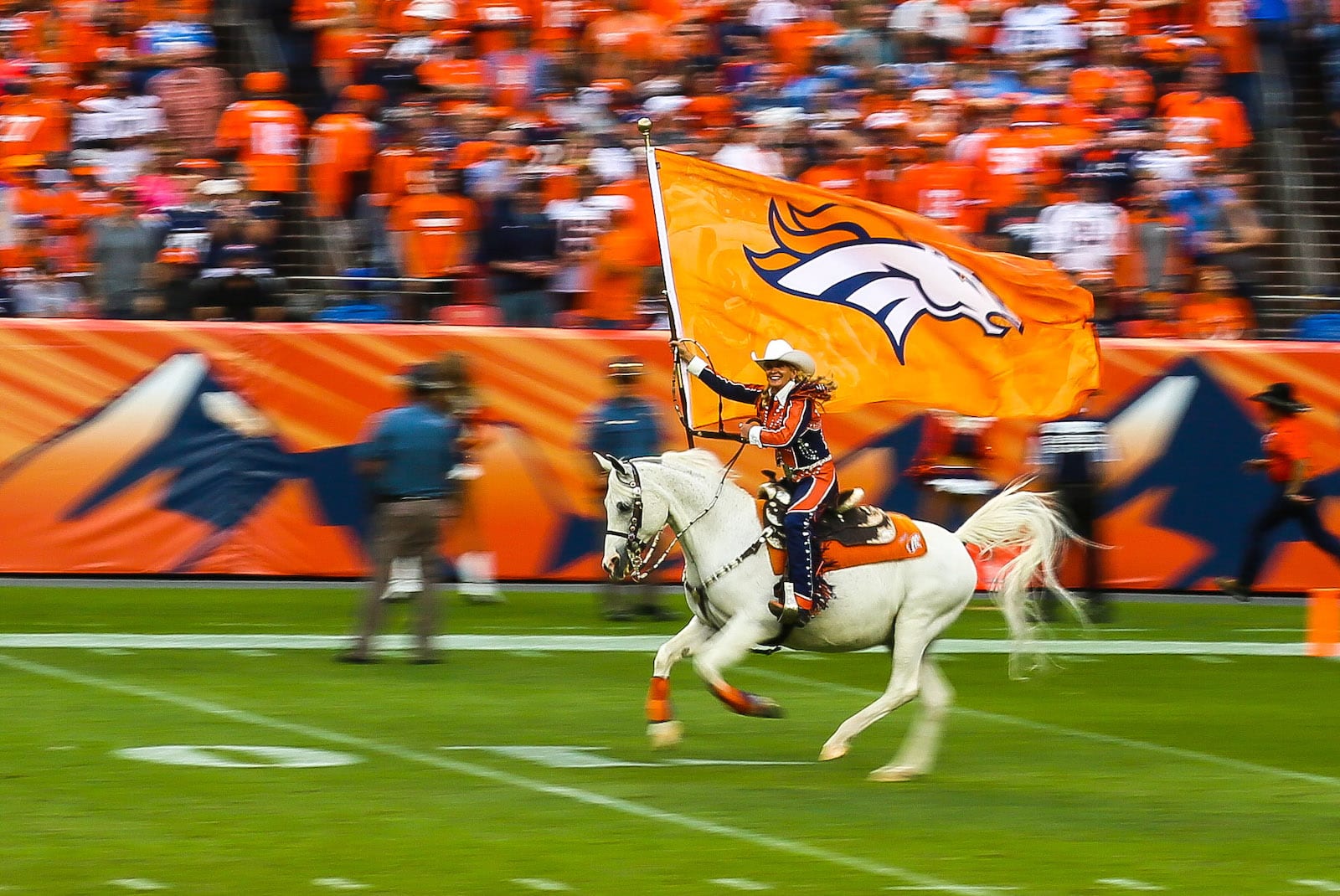 Mile High Stadium Horse Rider Broncos vs Chargers 2016