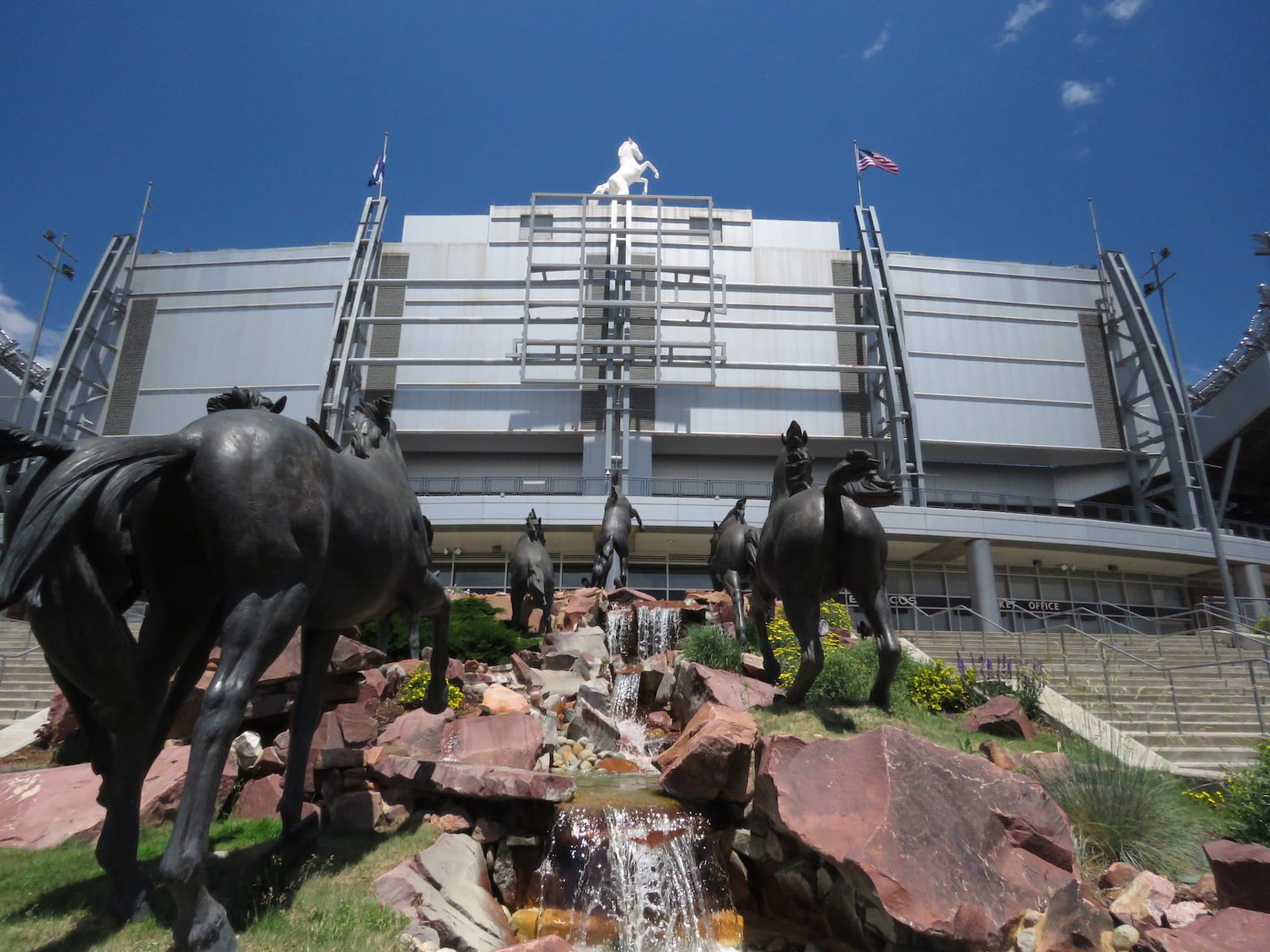 Mile High Stadium Denver CO Bronco Statues