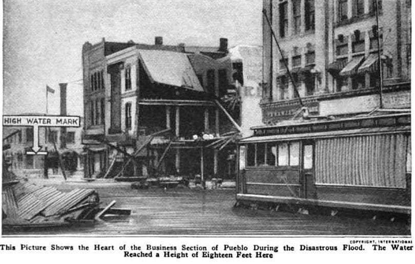 Pueblo Colorado Business District 1921 During Great Floor