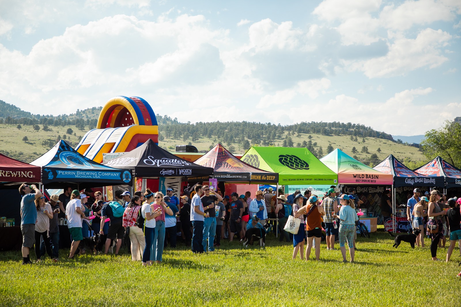Image of people at the booths of Burning Can in Colorado