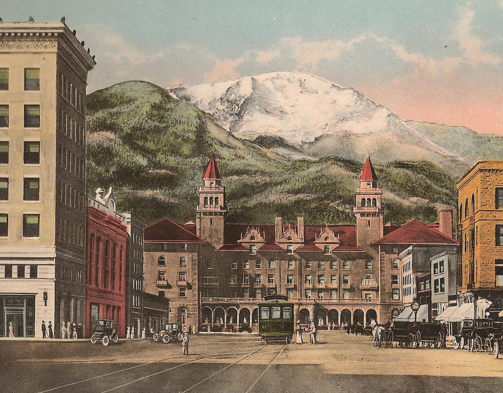 Colorado Springs Downtown Antler Hotel Vintage Photo