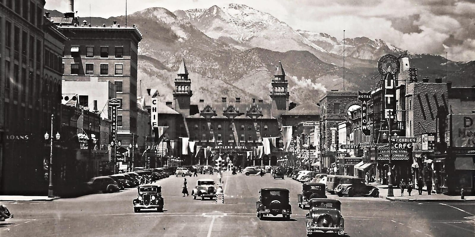 Colorado Springs History Facts Antler Hotel Downtown Circa 1940s