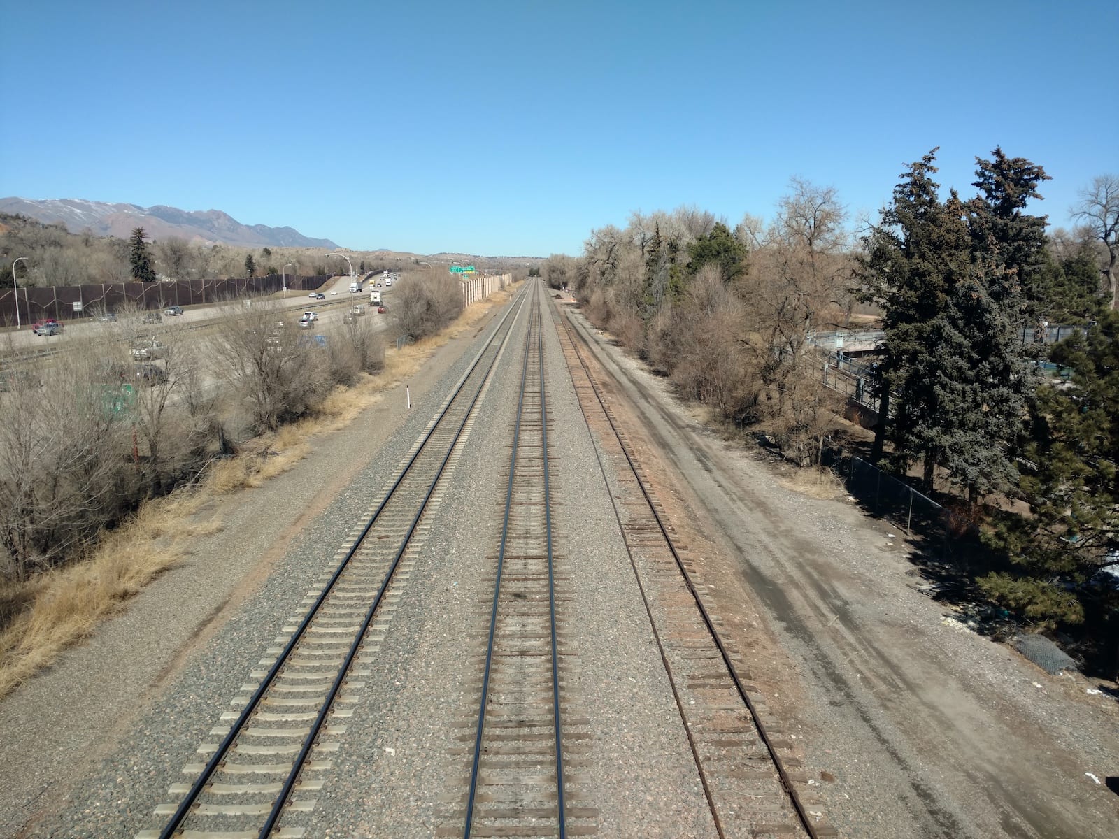 Train Railroad Tracks Between Colorado Springs and Denver