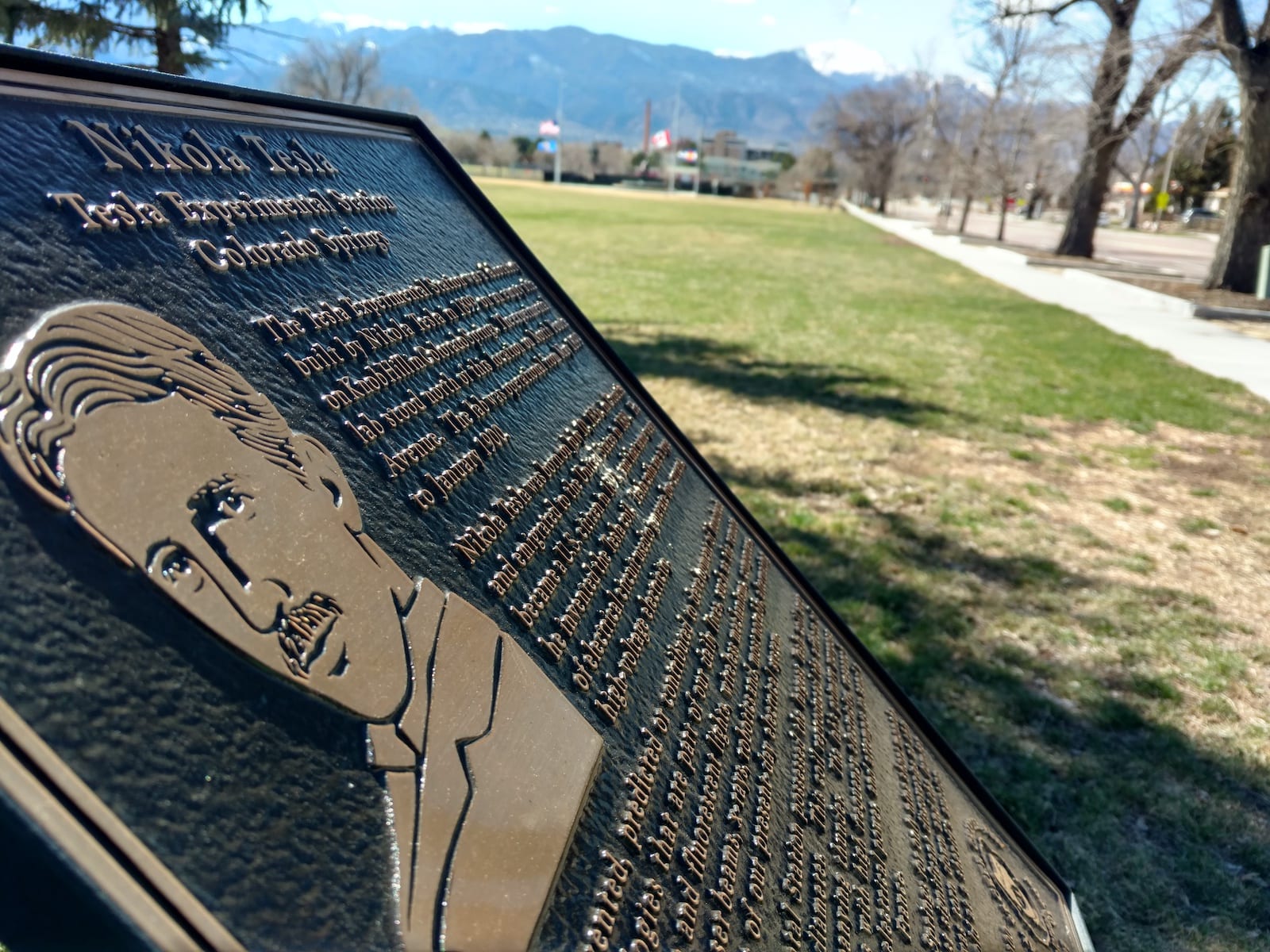 Colorado Springs History Tesla Sign Memorial Park