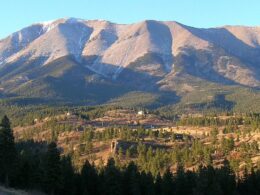 A southern view of the West Spanish Peak in the fall, CO