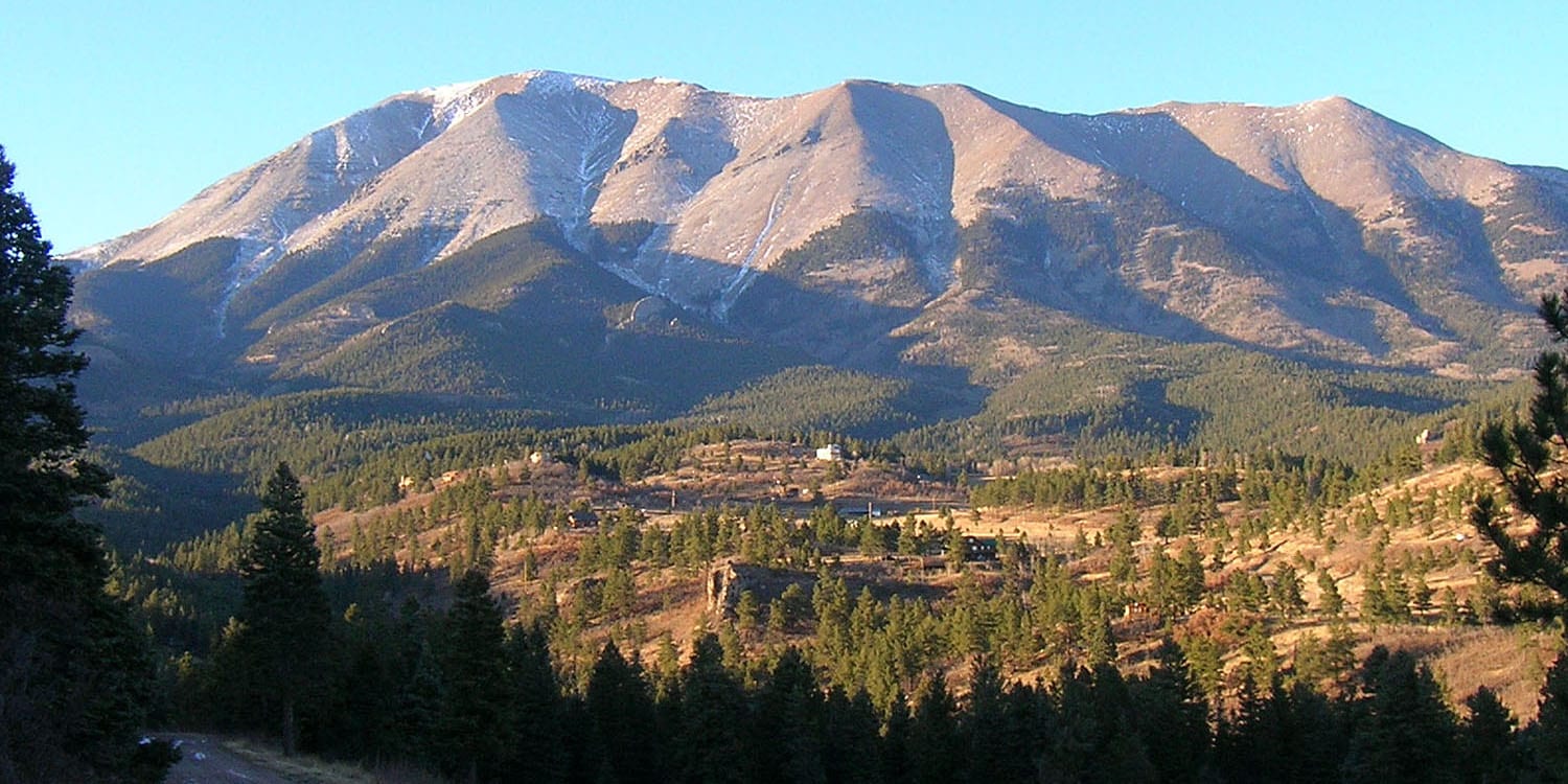 A southern view of the West Spanish Peak in the fall, CO