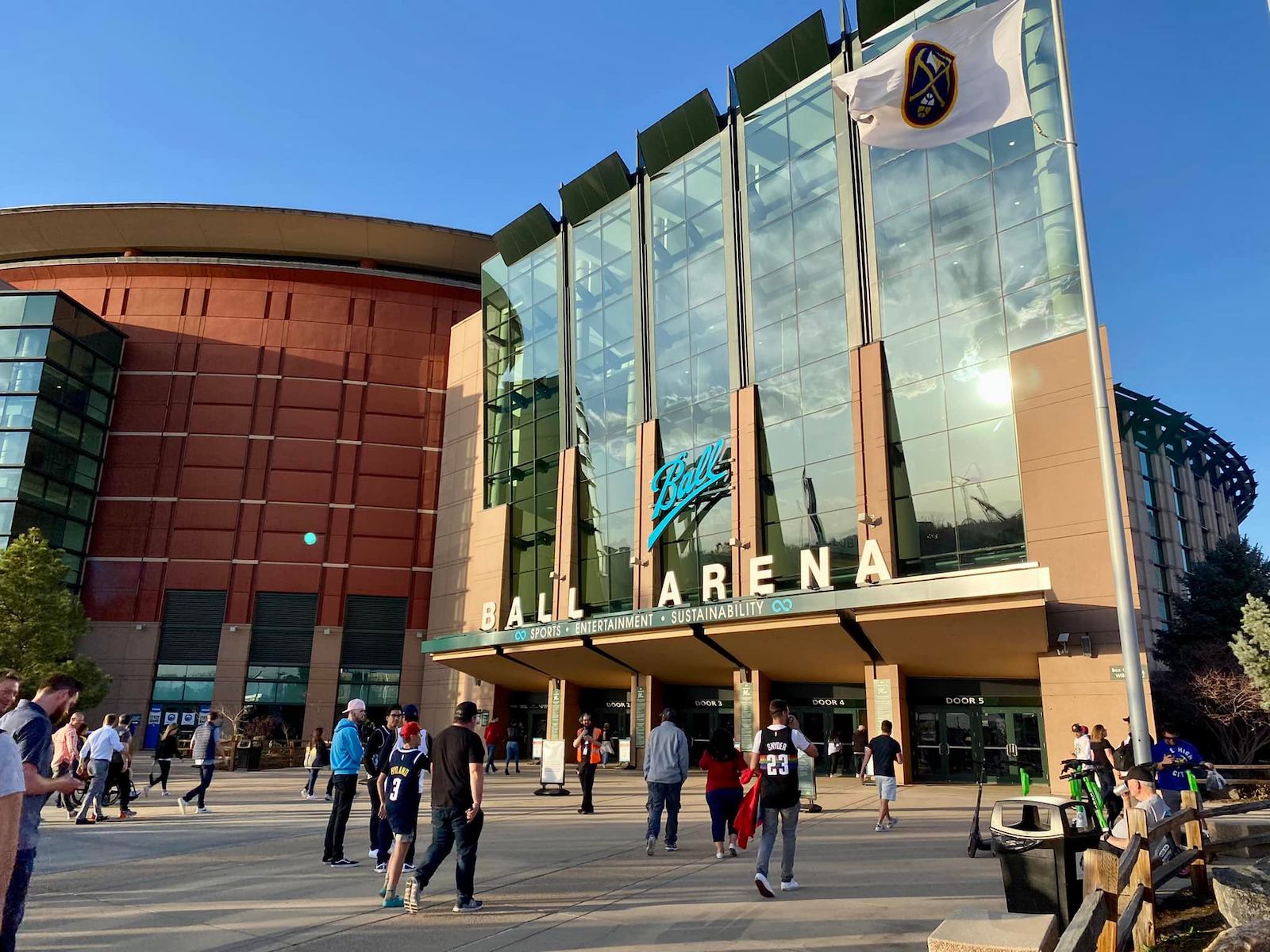 Image of the entrance to Ball Arena in Denver, Colorado