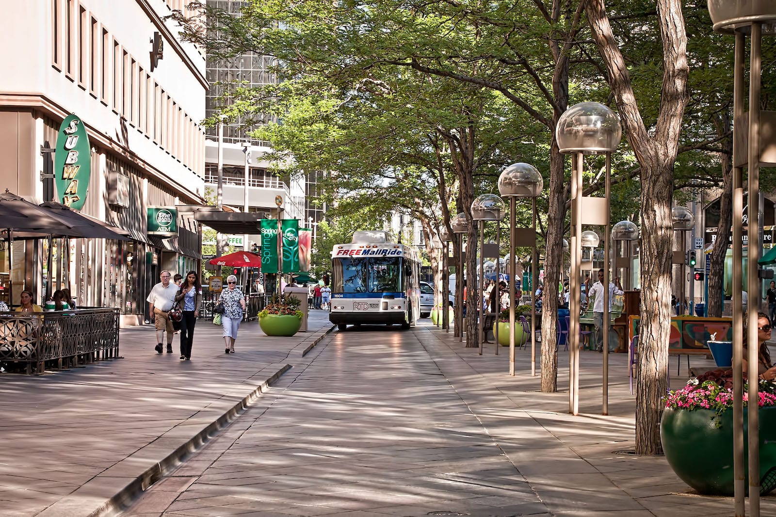 16th Street Mall Downtown Denver CO Pedestrian Promenade