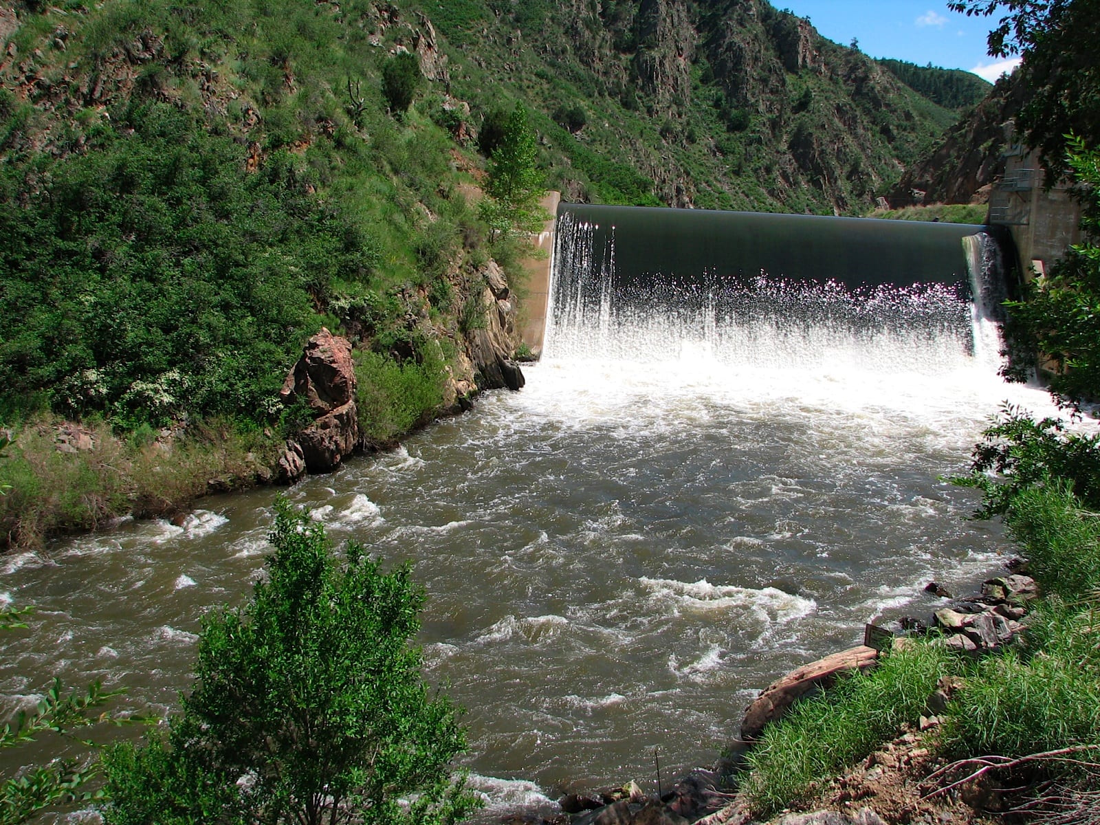 The Waterton Canyon Trail in Waterton Canyon, CO