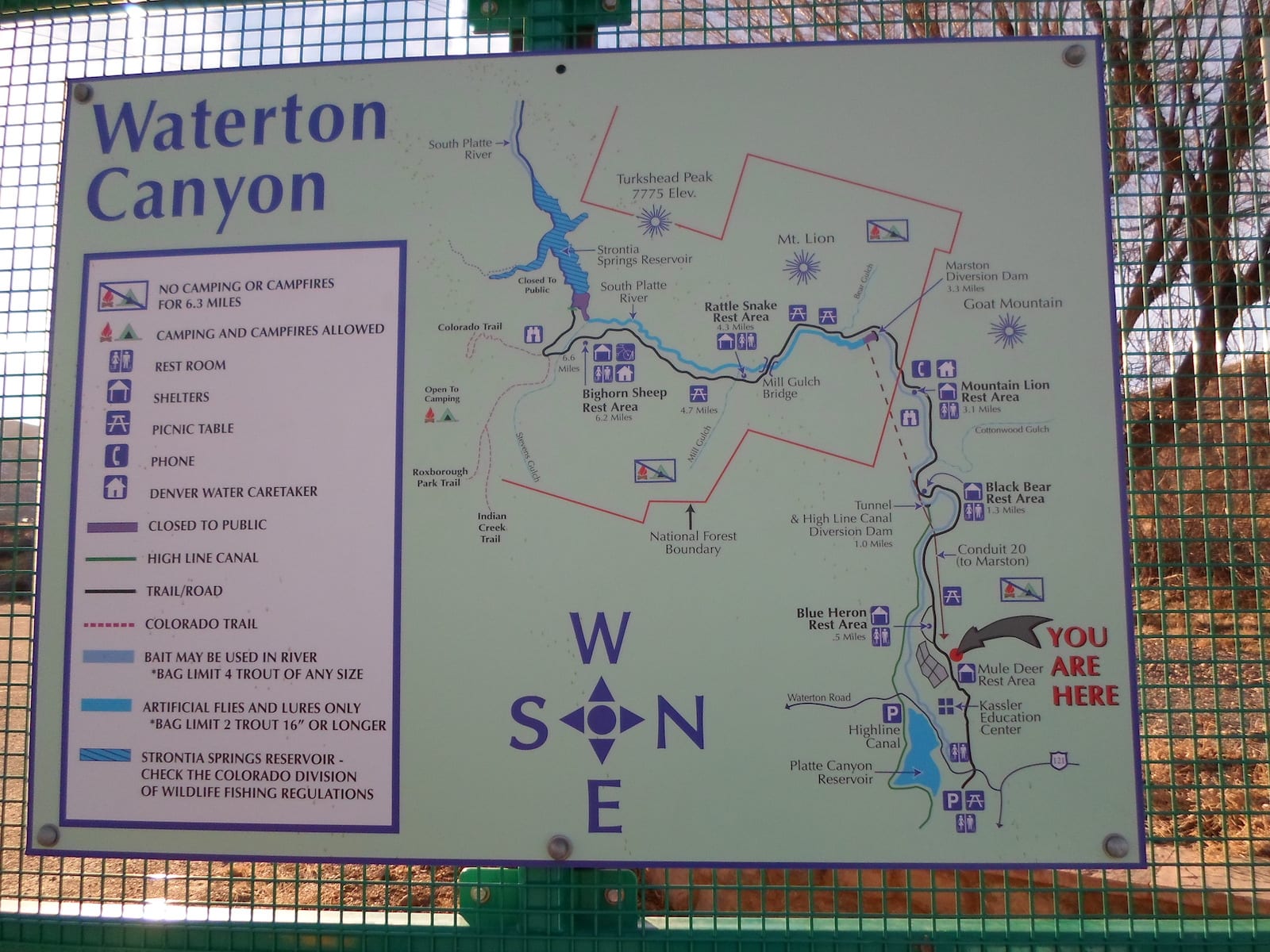 Waterton Canyon Map, CO