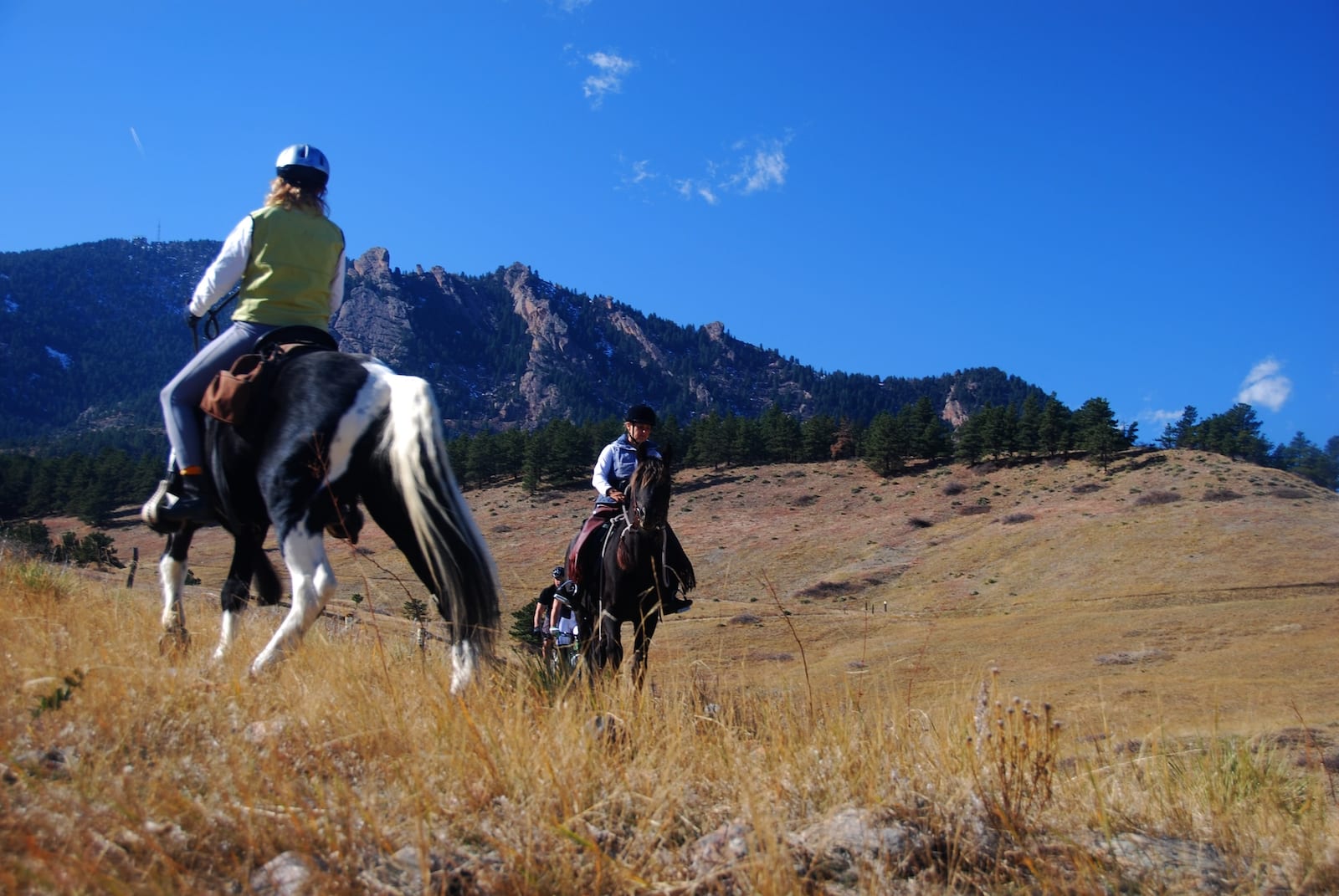 Hiking Etiquette Horseback Riders and Bikers on Hiking Trail Eldorado Springs Colorado