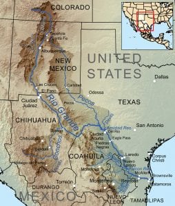 Map Rio Grande River and Tributaries