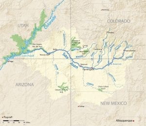 San Juan River Map Colorado Utah