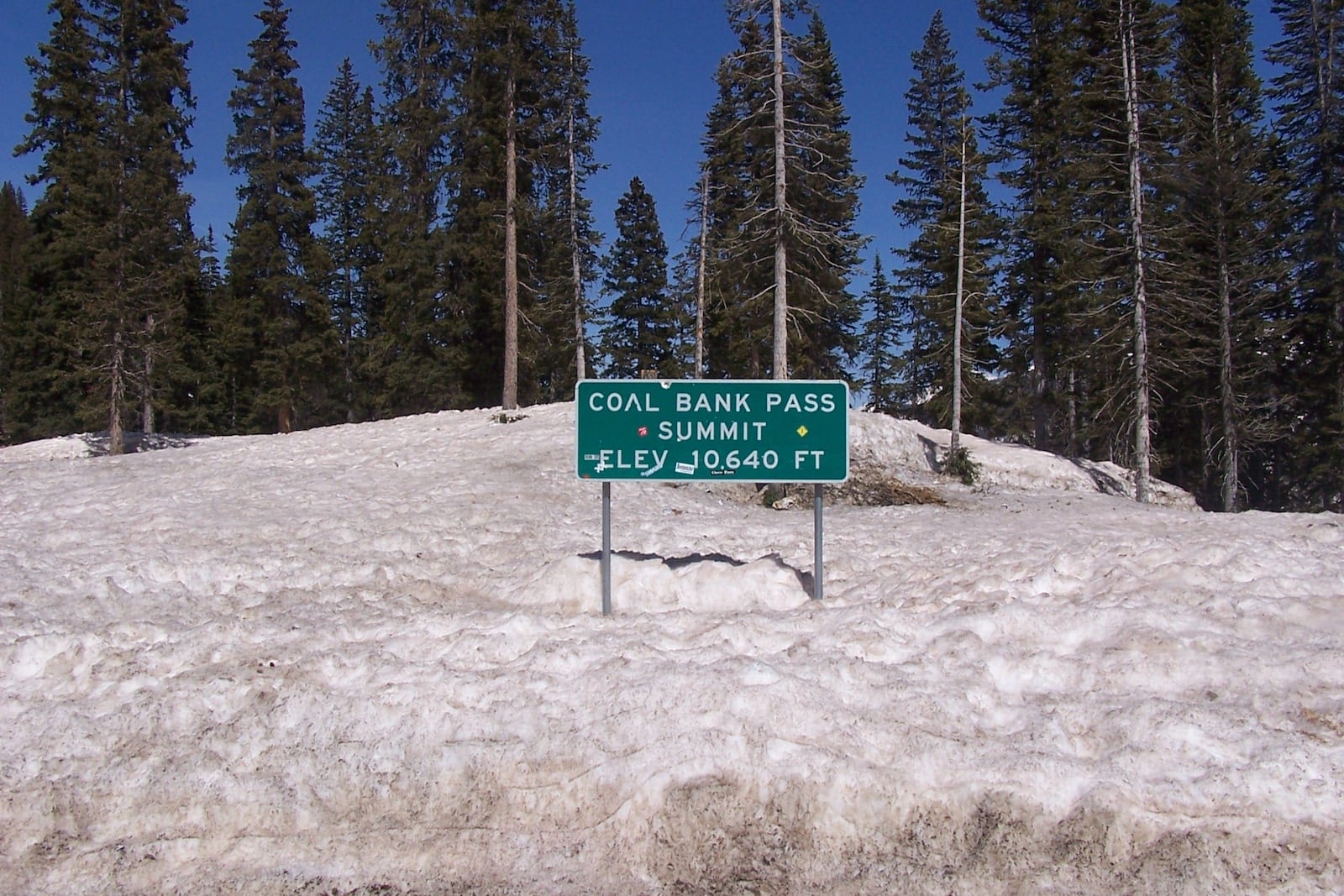 Coal Bank Pass sign, Colorado