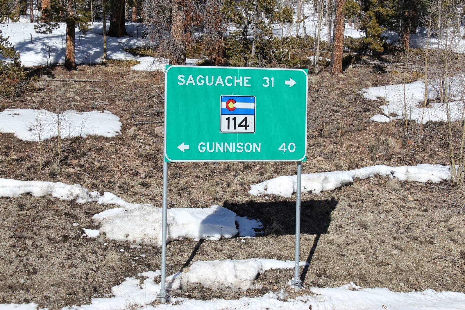 Sign at the top of North Pass, Colorado