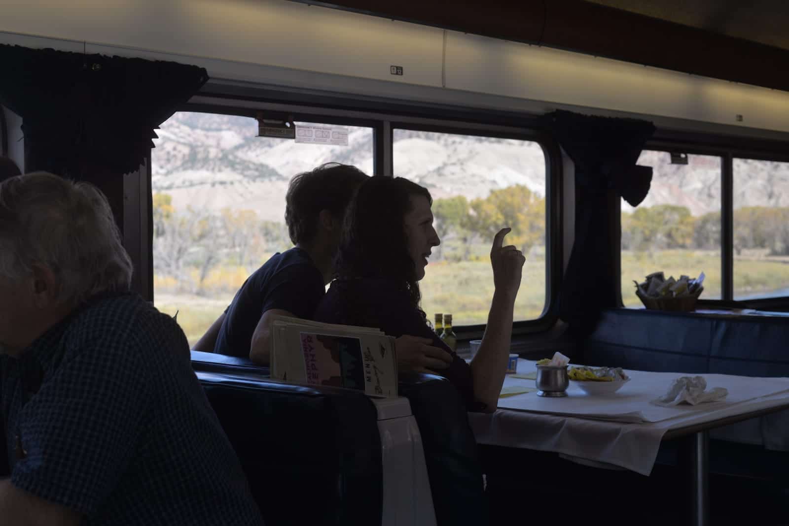 Amtrak California Zephyr Train Dining Car Colorado Rocky Mountains