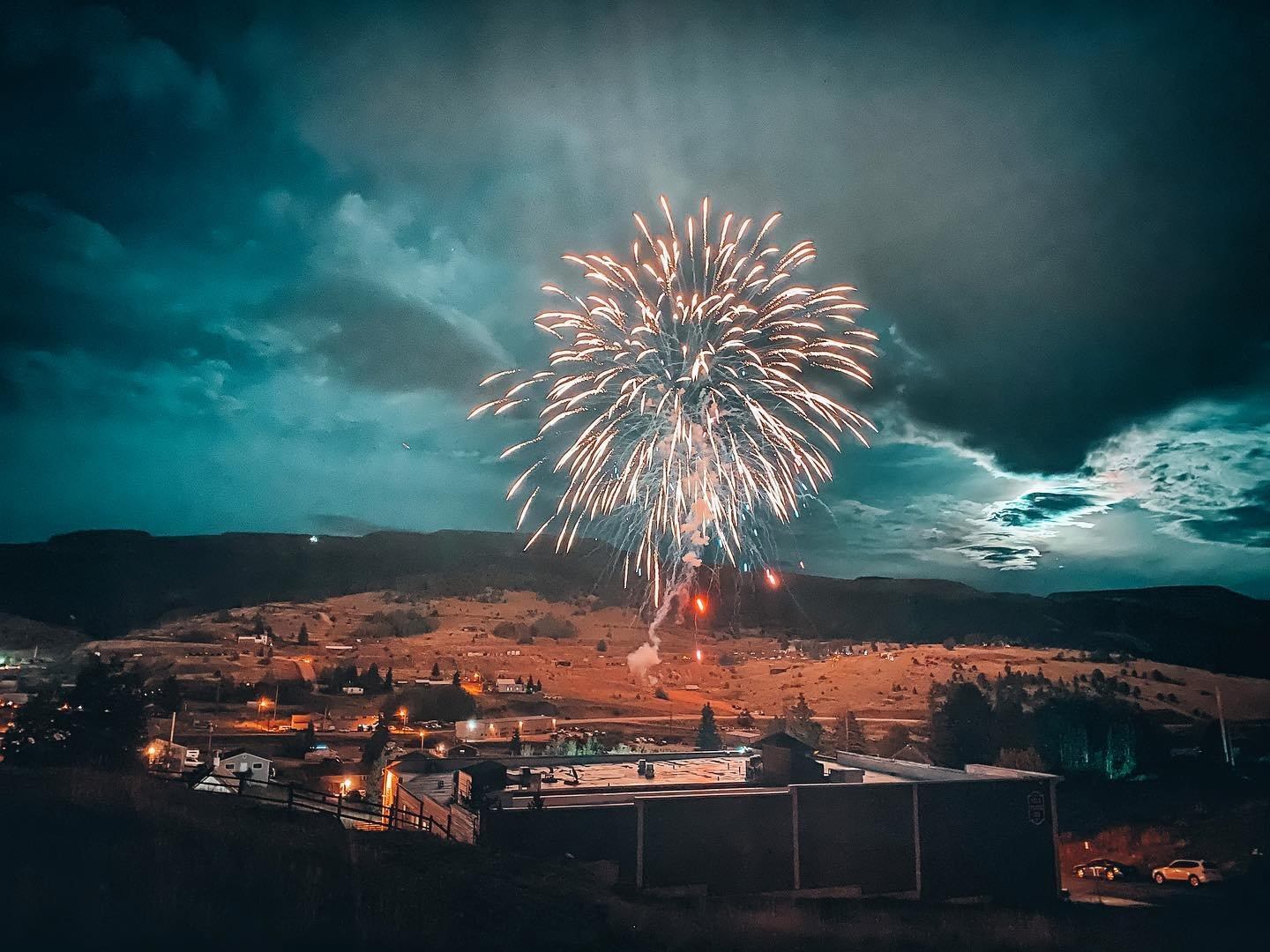 firework display over Cripple Creek