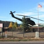 Helicopter Statue West Grand High School Kremmling CO