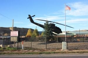 Helicopter Statue West Grand High School Kremmling CO