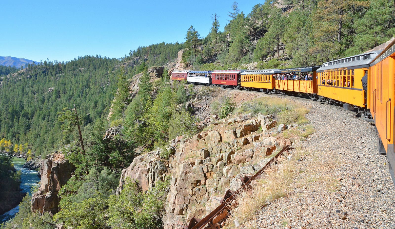 Durango and Silverton Narrow Gauge Railroad Above Animas River