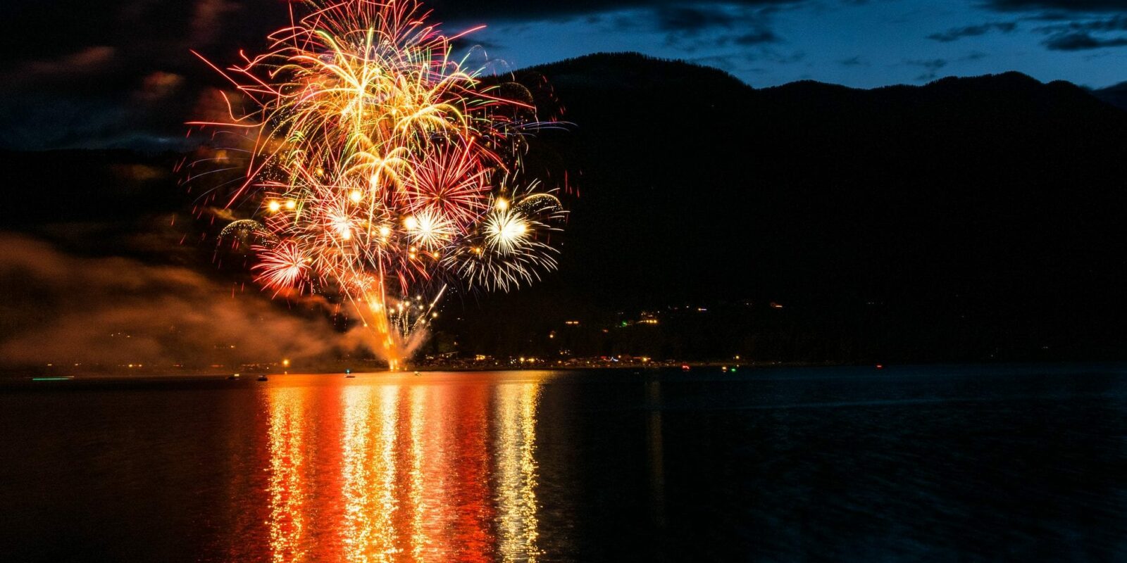 image of fireworks over a lake