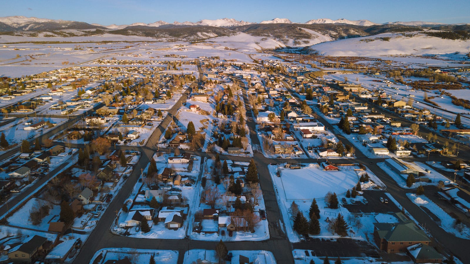 Granby Colorado Winter Aerial View