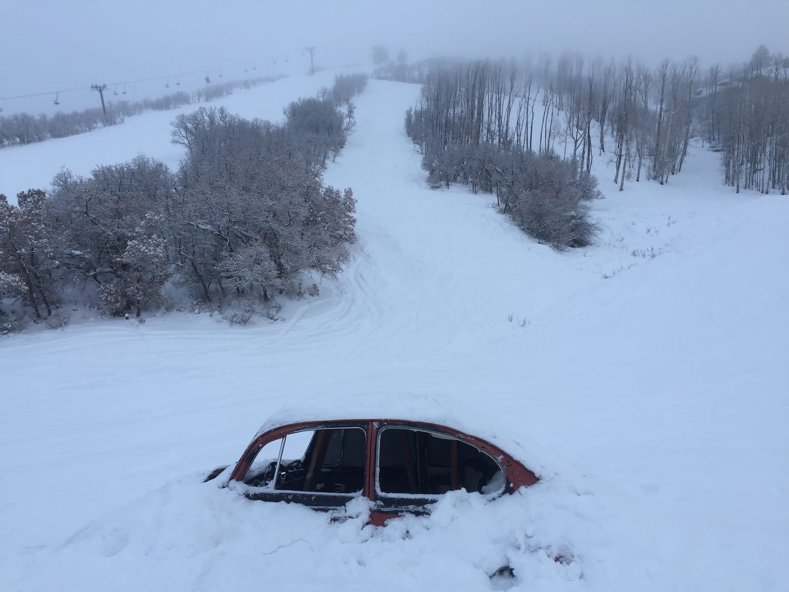 Hesperus Ski Area Punch Buggy Car Buried in Snow