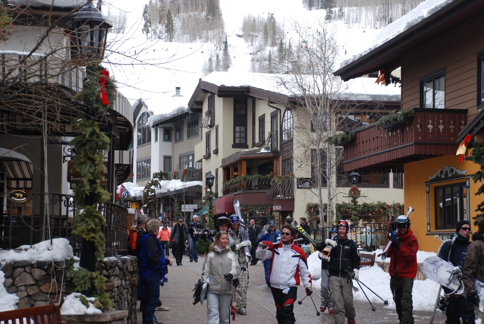 Vail Village Colorado Winter People Walking