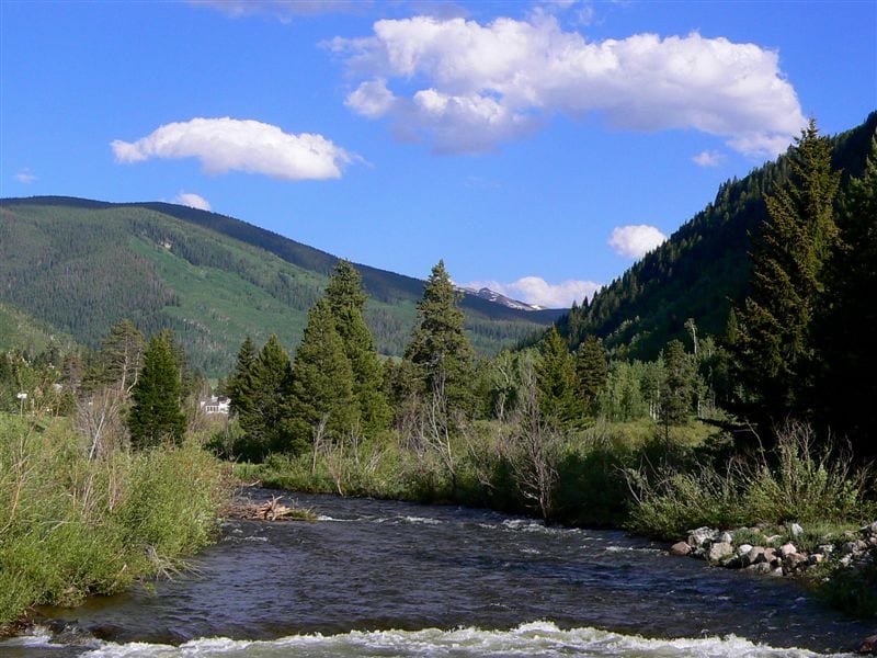 A pic of Vail from a bridge overlooking Gore Creek, CO