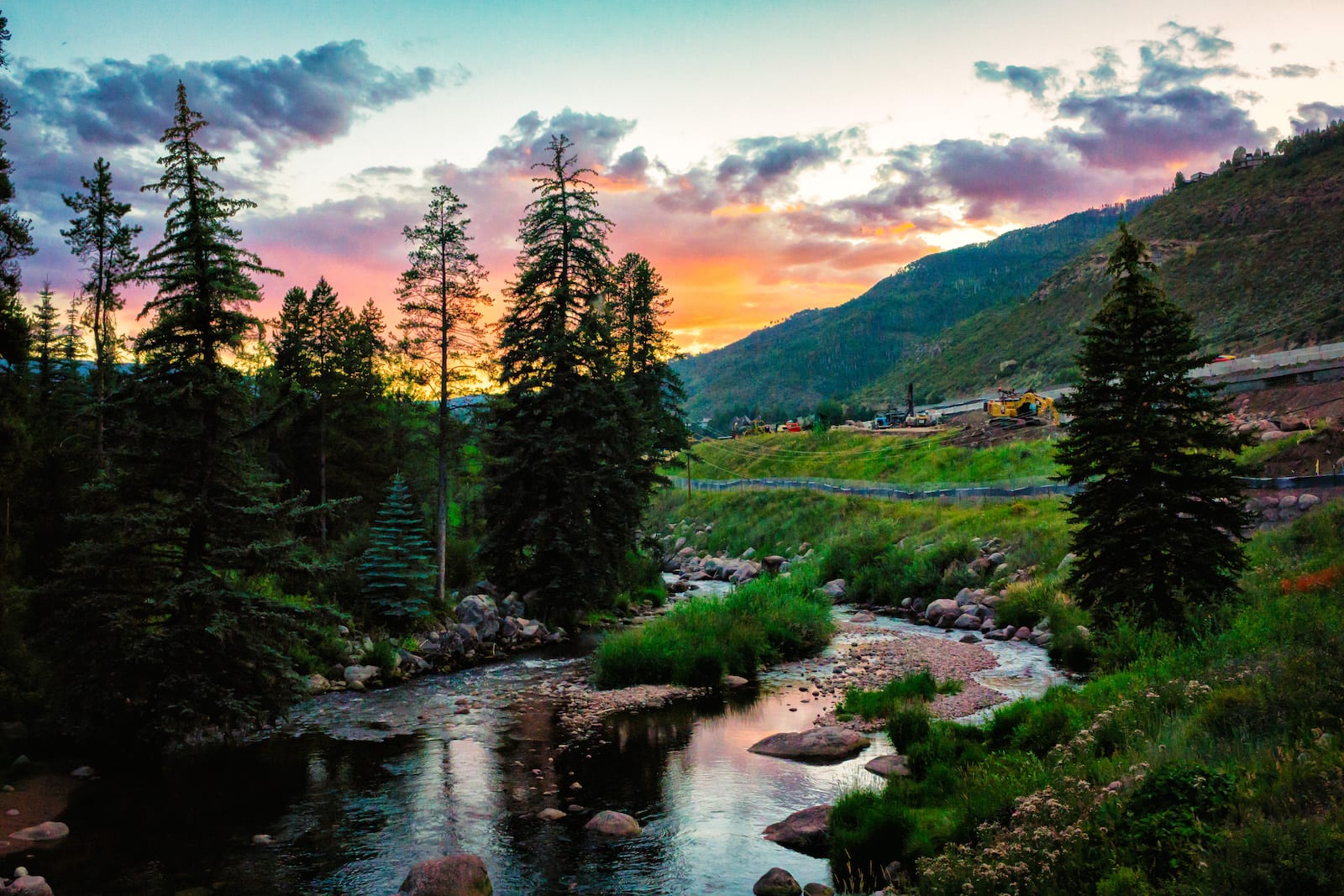 Summer Sunset Over Gore Creek, CO