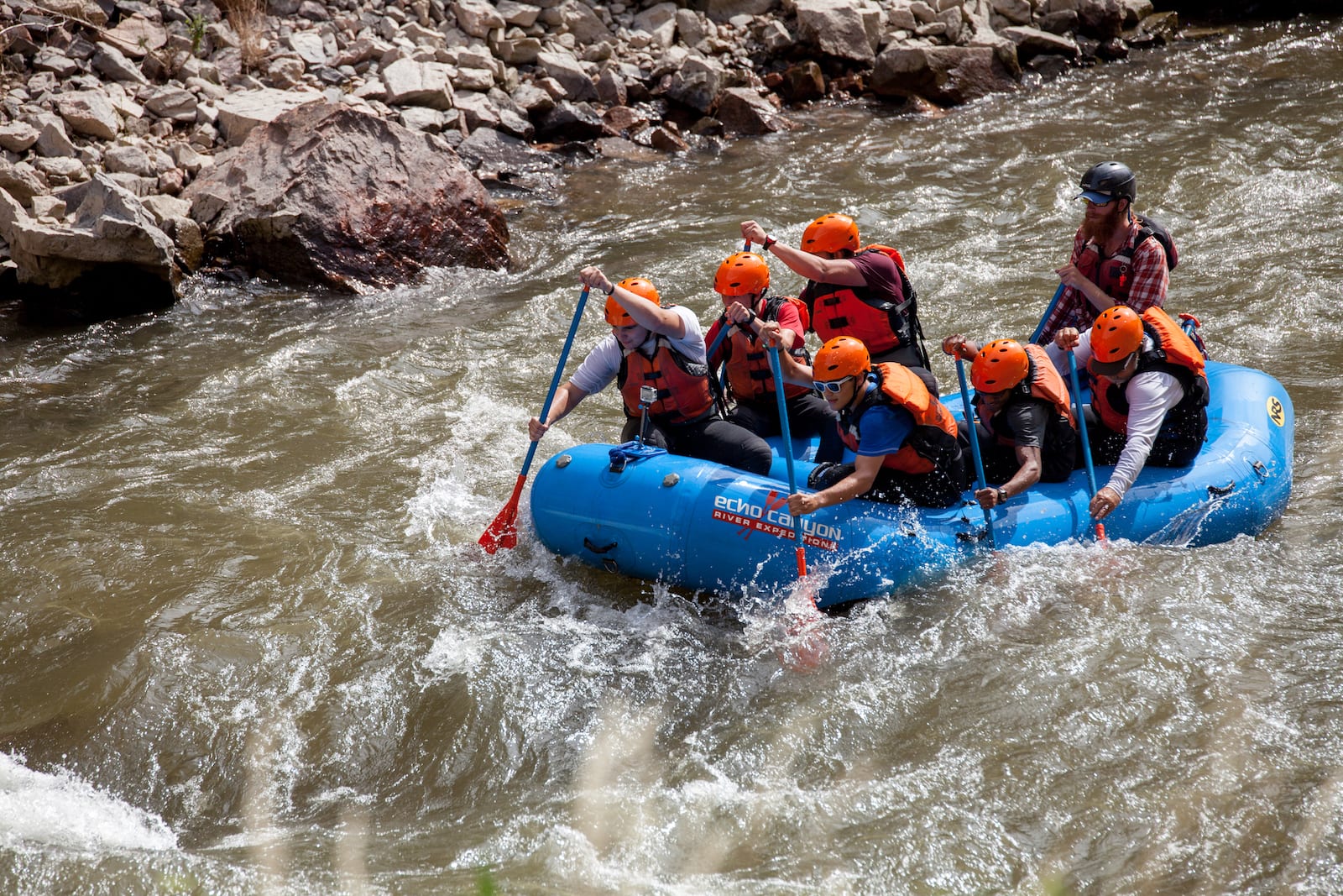 Arkansas River Rafting About to Hit A Rapid Colorado