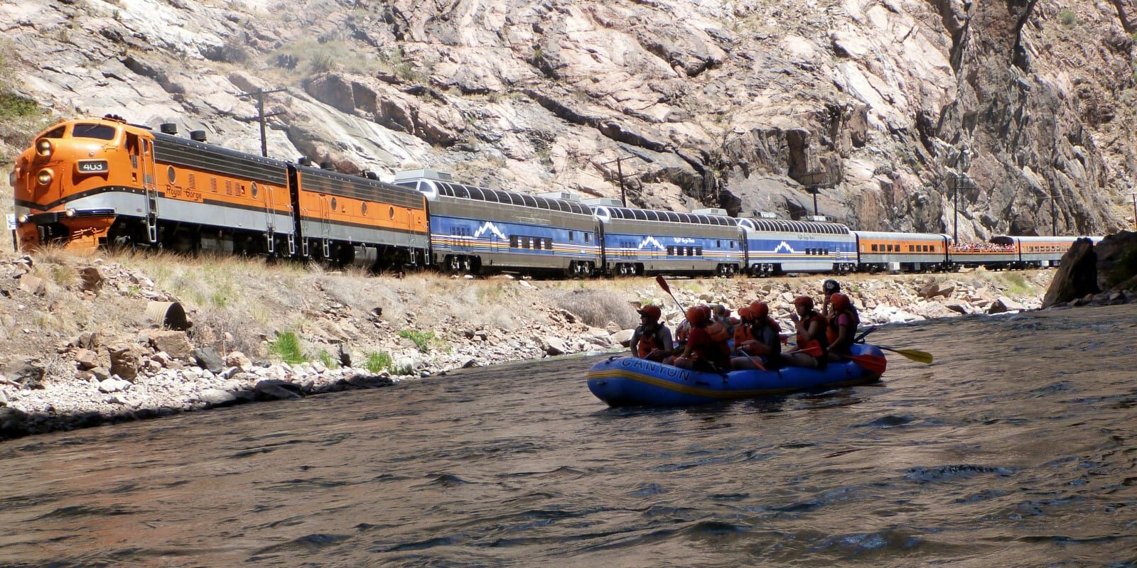 Arkansas River Whitewater Rafting through the Royal Gorge by Train