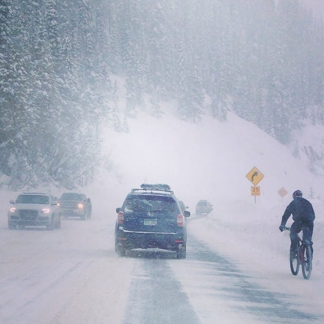 Berthoud Pass CO Winter Biker