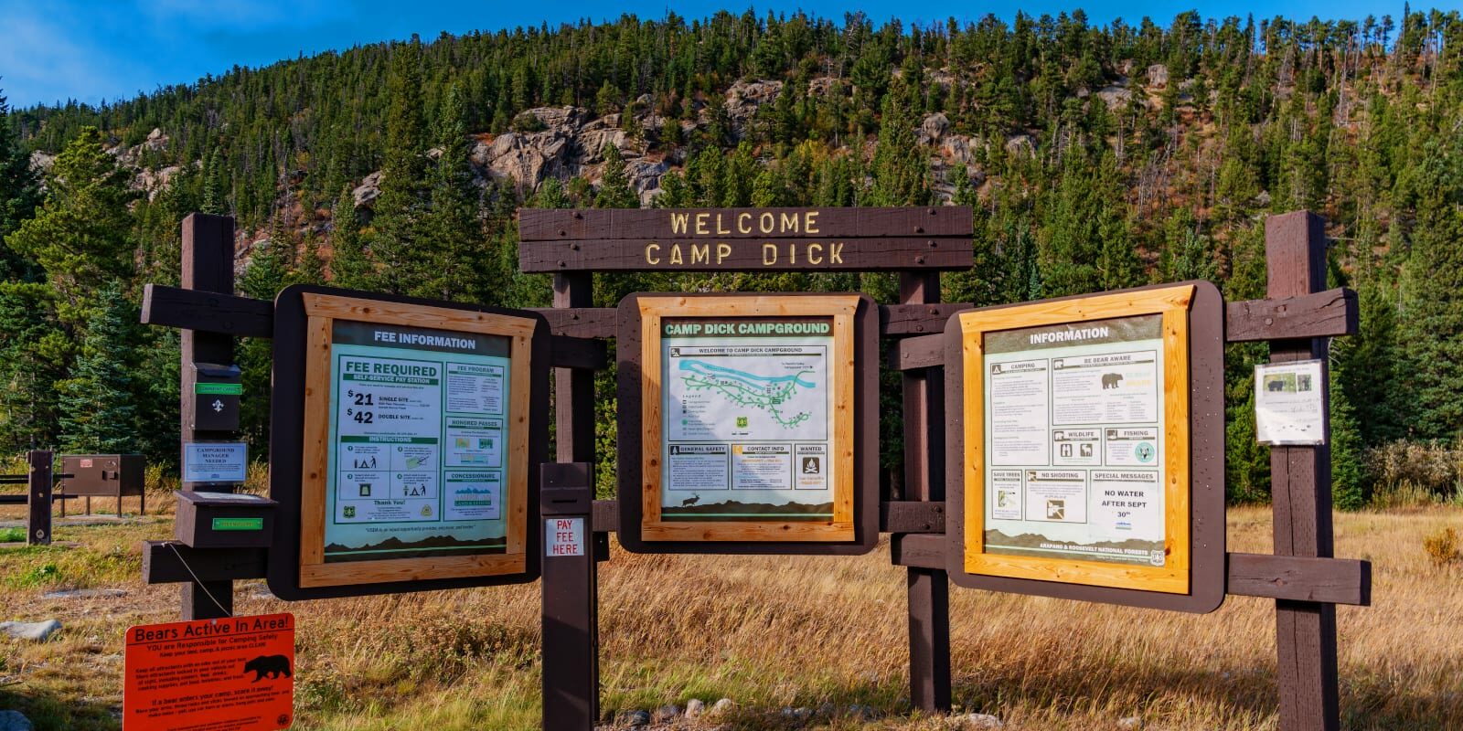 Camp Dick Campground Welcome Sign Lyons CO