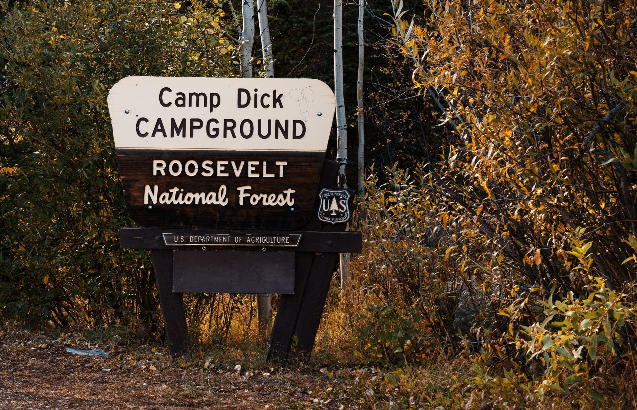 Camp Dick Campground Sign Roosevelt National Forest Colorado